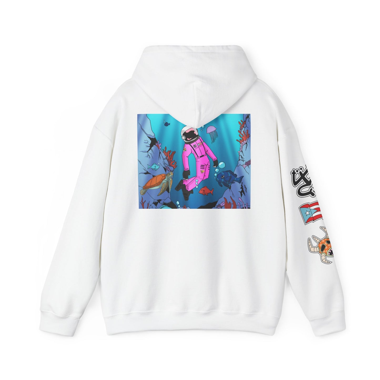 Sudadera con capucha Cozmic Explorando el océano en Puerto Rico Diseño