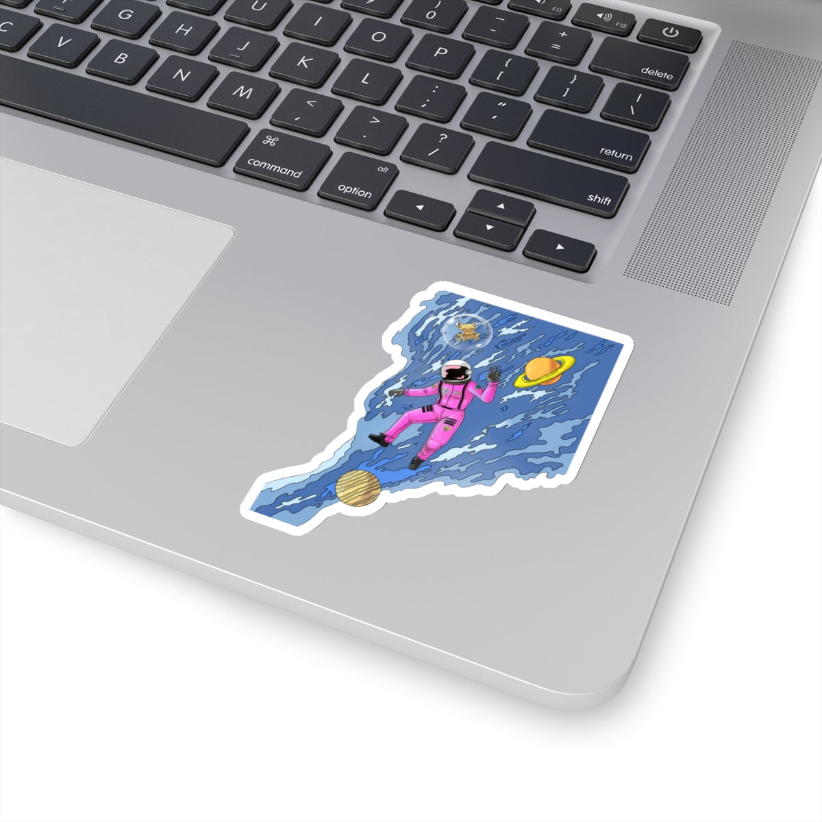 Cozmic and New Bestie in Outer Space Kiss-Cut Sticker