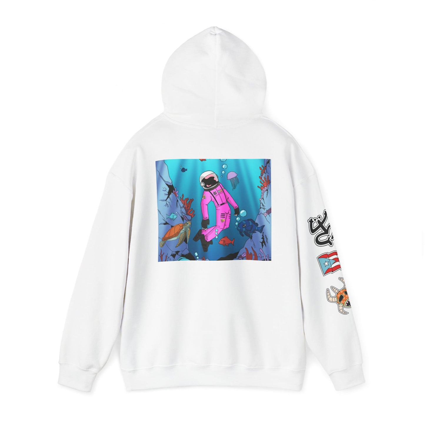 Sudadera con capucha Cozmic Explorando el océano en Puerto Rico Diseño