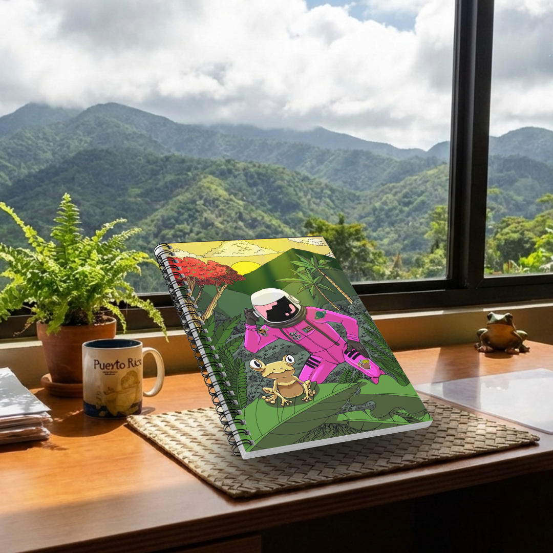Spiral Notebook - Cozmic in El Yunque with Pito the Coqui