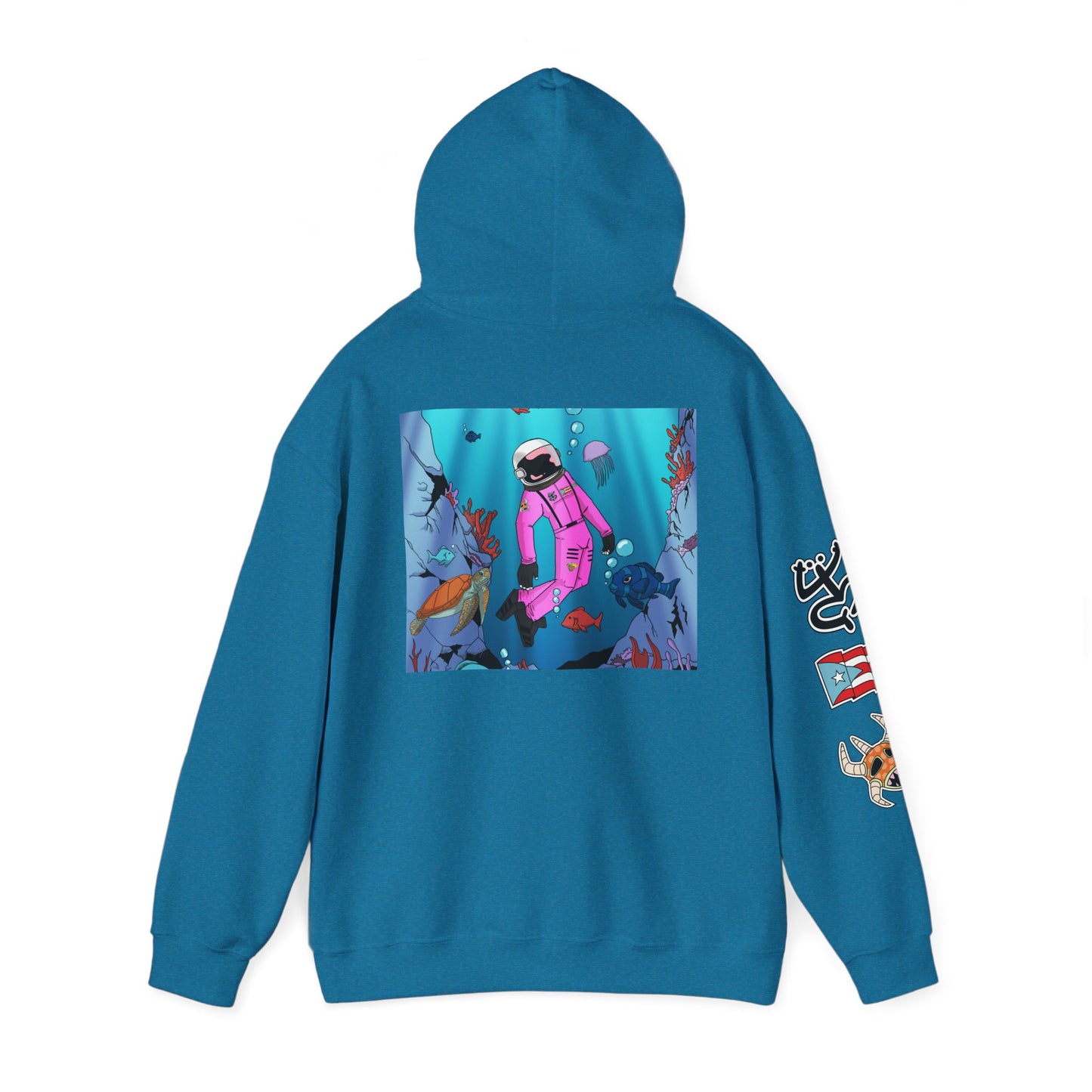 Sudadera con capucha Cozmic Explorando el océano en Puerto Rico Diseño