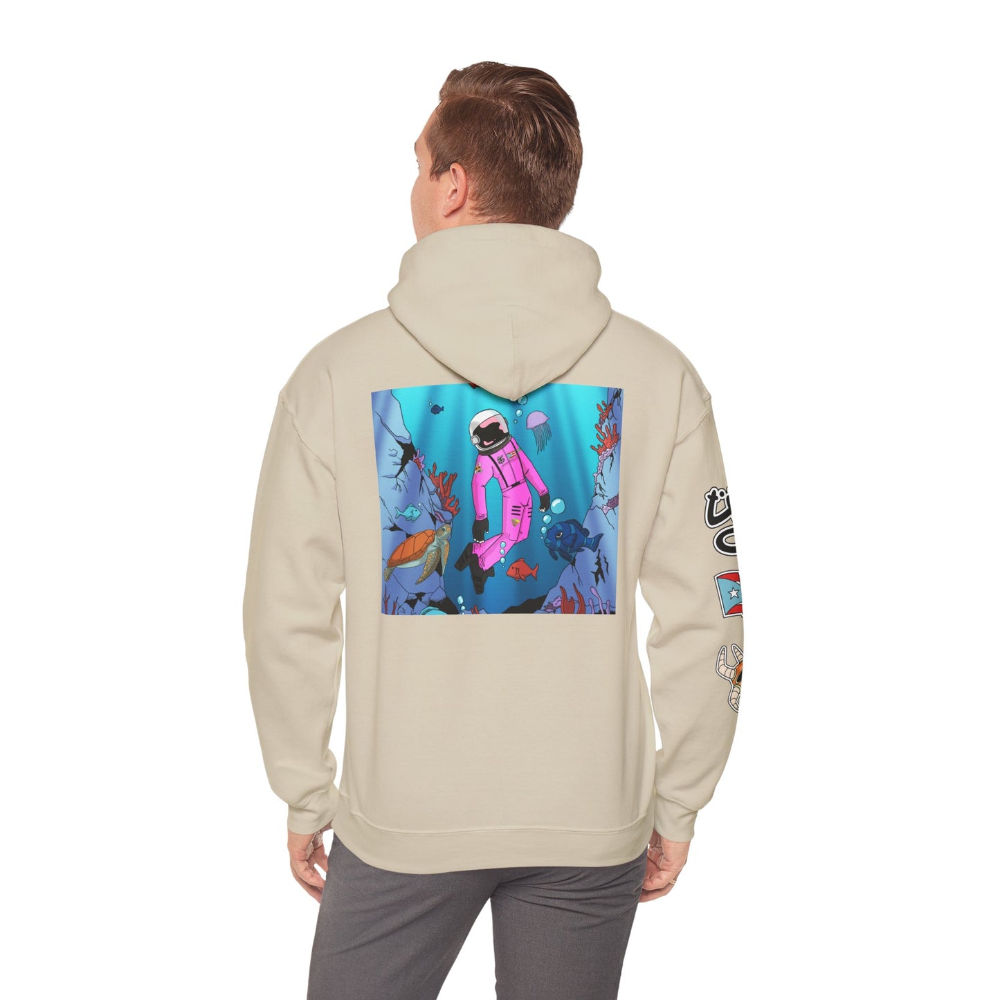 Sudadera con capucha Cozmic Explorando el océano en Puerto Rico Diseño