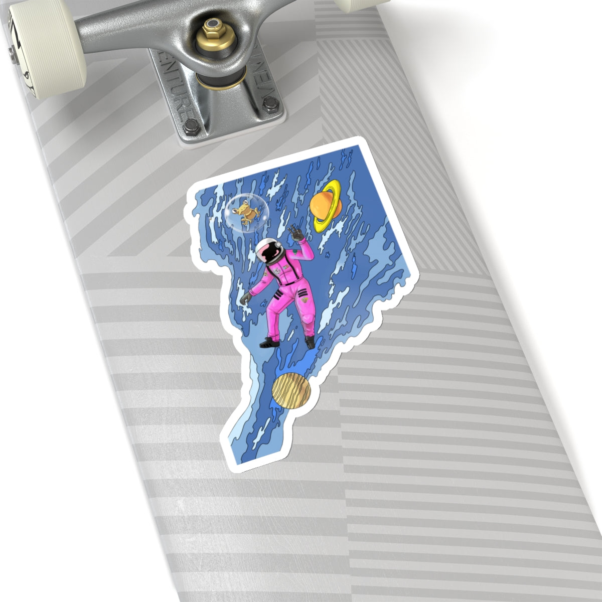 Cozmic and New Bestie in Outer Space Kiss-Cut Sticker