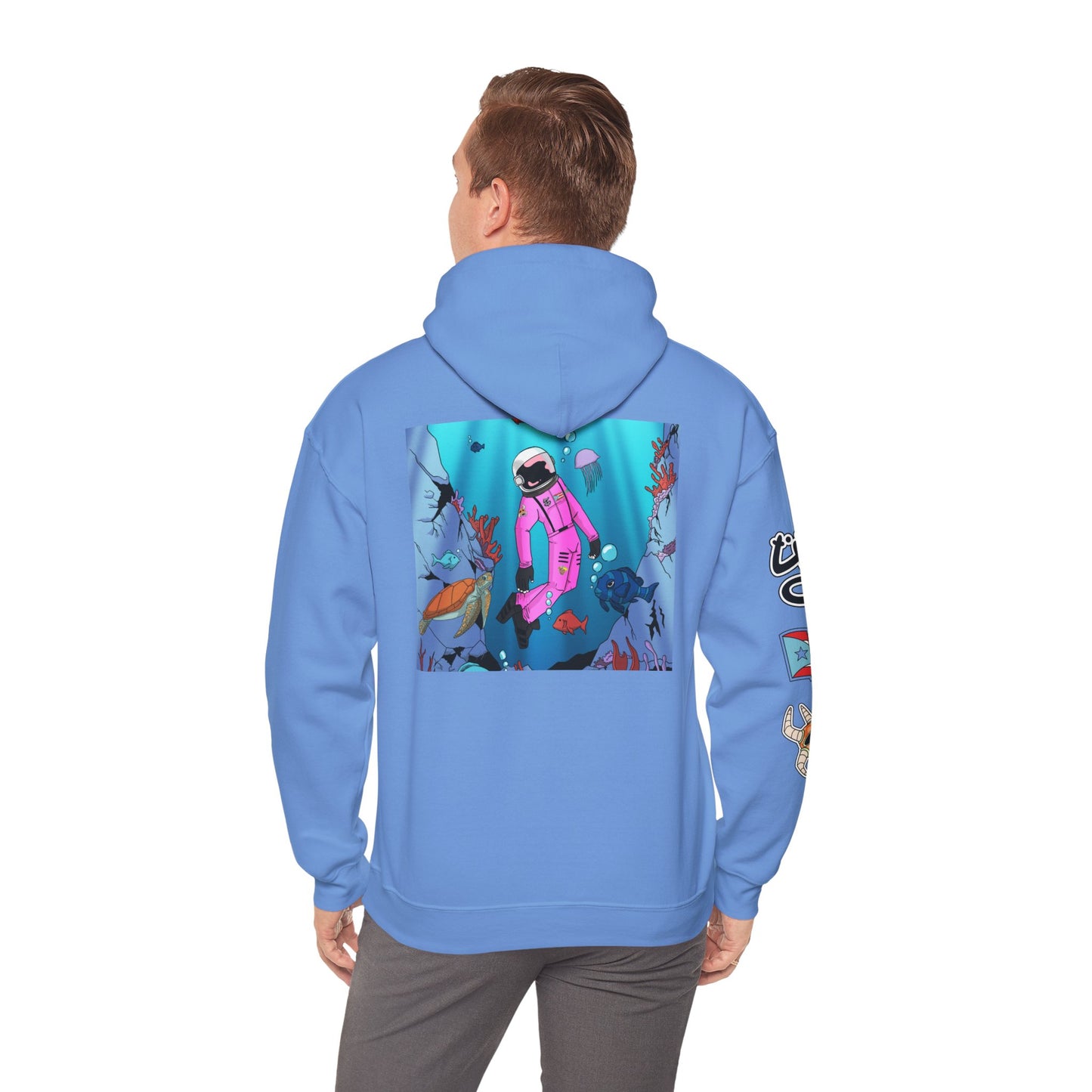 Hooded Sweatshirt Cozmic Exploring the ocean in Puerto Rico Design