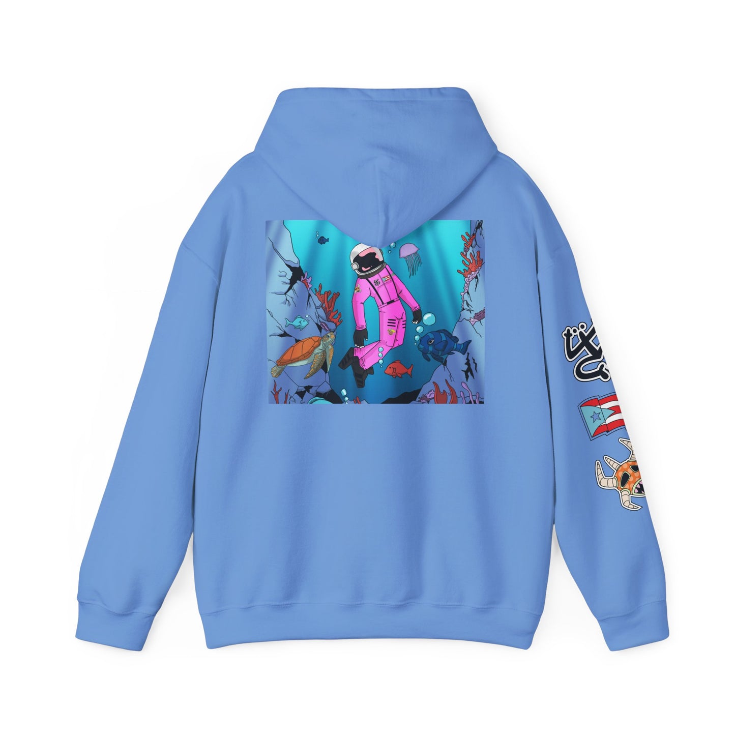 Hooded Sweatshirt Cozmic Exploring the ocean in Puerto Rico Design