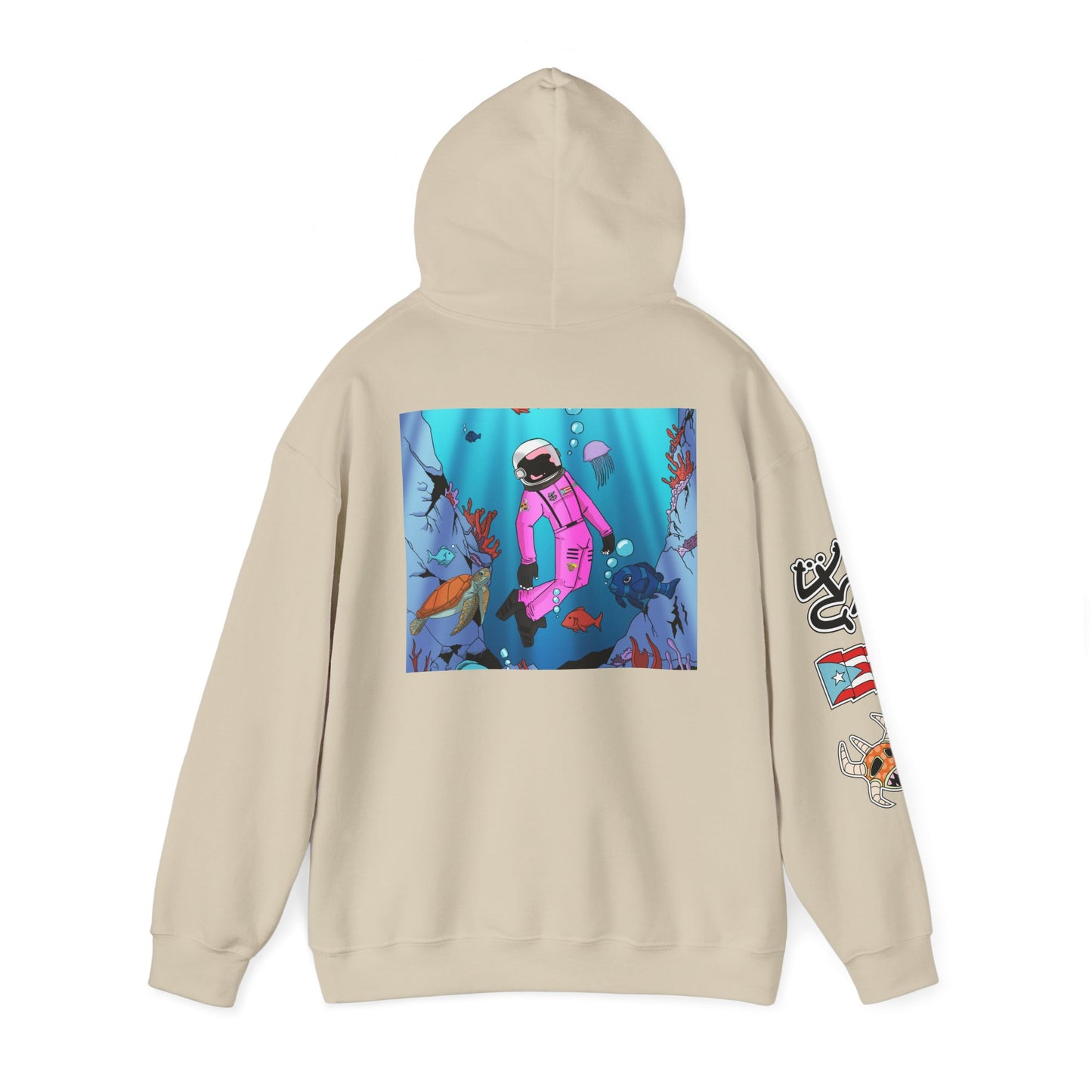 Sudadera con capucha Cozmic Explorando el océano en Puerto Rico Diseño