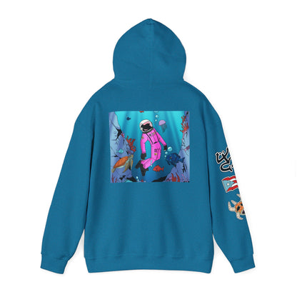 Sudadera con capucha Cozmic Explorando el océano en Puerto Rico Diseño